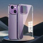 For iPhone 14 Plus Metal Lens Ring Clear PC Phone Case(Deep Purple)
