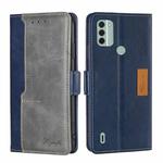 For Nokia C31 Contrast Color Side Buckle Leather Phone Case(Blue+Grey)