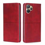 For Realme 9i 5G Global/10 5G Cow Texture Magnetic Leather Phone Case(Red)