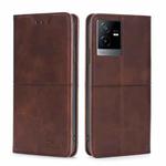 For vivo T2x 5G/Y73t/iQOO Z6x Cow Texture Magnetic Leather Phone Case(Dark Brown)