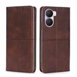 For Honor Play 40 Plus Cow Texture Magnetic Leather Phone Case(Dark Brown)