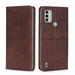 For Nokia C31 Cow Texture Magnetic Leather Phone Case(Dark Brown)