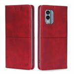 For Nokia X30 5G Cow Texture Magnetic Leather Phone Case(Red)