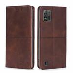 For ZTE Blade A52 Lite Cow Texture Magnetic Leather Phone Case(Dark Brown)