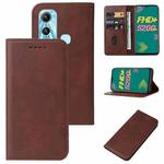 For Infinix Hot 11 X662 Magnetic Closure Leather Phone Case(Brown)