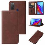 For TCL 20E Magnetic Closure Leather Phone Case(Brown)