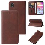 For TCL A3 A509DL/A30 Magnetic Closure Leather Phone Case(Brown)