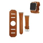 For Apple Watch 5 & 4 44mm / 3 & 2 & 1 42mm Crazy Horse Texture Bracelet Watch Band(Light Brown)