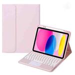 For iPad 10th Gen 10.9 2022 SA-10C Bluetooth Touch Keyboard Leather Tablet Case with Pen Slot(Pink)