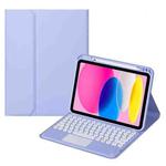 For iPad 10th Gen 10.9 2022 SA-10C Bluetooth Touch Keyboard Leather Tablet Case with Pen Slot(Purple)