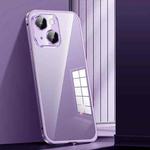 For iPhone 12 Spring Buckle Metal Transparent Phone Case with Lens Protection(Dark Purple)
