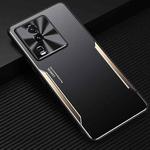 For vivo iQOO Neo7 Blade Series TPU + Alloy Protective Phone Case(Black + Gold)