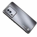 For vivo iQOO Neo7 Metal Brushed Texture Shockproof Phone Case(Silver)