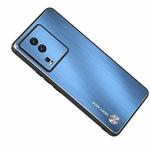 For vivo iQOO Neo7 Metal Brushed Texture Shockproof Phone Case(Blue)