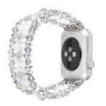 For Apple Watch 5 & 4 40mm / 3 & 2 & 1 38mm Pearl Crystal Watch Band(Crystal Porcelain White)