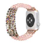 For Apple Watch 5 & 4 44mm / 3 & 2 & 1 42mm Pearl Crystal Watch Band(Crystal Pink)