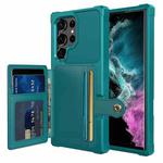 For Samsung Galaxy S23 Ultra 5G Magnetic Wallet Card Bag Leather Phone Case(Cyan)