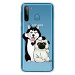 For Galaxy A21 Shockproof Painted Transparent TPU Protective Case(Selfie Dog)