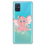 For Galaxy A31 Shockproof Painted Transparent TPU Protective Case(Little Pink Elephant)