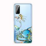 For Galaxy A41 Shockproof Painted Transparent TPU Protective Case(Mermaid)