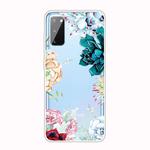 For Galaxy A41 Shockproof Painted Transparent TPU Protective Case(Gem Flower)