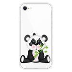 For iPhone SE 2022 / SE 2020 Shockproof Painted Transparent TPU Protective Case(Bamboo Panda)