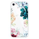 For iPhone SE 2022 / SE 2020 Shockproof Painted Transparent TPU Protective Case(Gem Flower)
