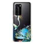For Huawei P40 Shockproof Painted Transparent TPU Protective Case(Mermaid)