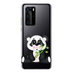 For Huawei P40 Shockproof Painted Transparent TPU Protective Case(Bamboo Panda)