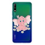 For Huawei P40 Lite E Shockproof Painted Transparent TPU Protective Case(Little Pink Elephant)