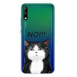 For Huawei P40 Lite E Shockproof Painted Transparent TPU Protective Case(No Cat)