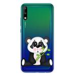For Huawei P40 Lite E Shockproof Painted Transparent TPU Protective Case(Bamboo Panda)