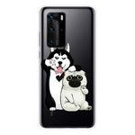 For Huawei P40 Pro Shockproof Painted Transparent TPU Protective Case(Selfie Dog)