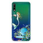 For Huawei Enjoy 10 Shockproof Painted Transparent TPU Protective Case(Mermaid)