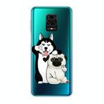For Xiaomi Redmi Note 9S Shockproof Painted Transparent TPU Protective Case(Selfie Dog)
