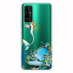 For Huawei Honor 30 Shockproof Painted Transparent TPU Protective Case(Mermaid)