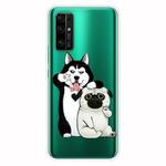 For Huawei Honor 30 Pro Shockproof Painted Transparent TPU Protective Case(Selfie Dog)