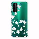 For Huawei Honor 30S Shockproof Painted Transparent TPU Protective Case(Magnolia Flower)