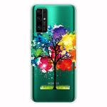 For Huawei Honor 30S Shockproof Painted Transparent TPU Protective Case(Oil Painting Tree)