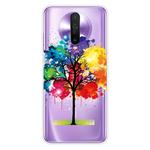 For Xiaomi Redmi K30 Shockproof Painted Transparent TPU Protective Case(Oil Painting Tree)