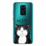 For Xiaomi Redmi Note 9 Shockproof Painted Transparent TPU Protective Case(No Cat)