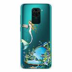 For Xiaomi Redmi Note 9 Shockproof Painted Transparent TPU Protective Case(Mermaid)