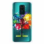 For Xiaomi Redmi Note 9 Shockproof Painted Transparent TPU Protective Case(Oil Painting Tree)