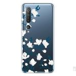 For Xiaomi Mi 10 5G Shockproof Painted Transparent TPU Protective Case(Magnolia Flower)