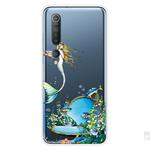 For Xiaomi Mi 10 5G Shockproof Painted Transparent TPU Protective Case(Mermaid)