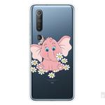 For Xiaomi Mi 10 Pro 5G Shockproof Painted Transparent TPU Protective Case(Little Pink Elephant)