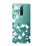 For OnePlus 8 Shockproof Painted Transparent TPU Protective Case(Magnolia Flower)