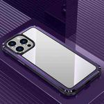 For iPhone 13 Pro Max Steel Armour Series Metal + PC Phone Case(Dark Purple)