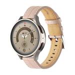 For Realme Watch 3/Amazfit GTR4/4 Pro Universal Grooved Genuine Leather Watch Band(Light Pink)