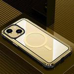 For iPhone 14 Plus MagSafe Steel Armour Series Metal + PC Phone Case(Gold)